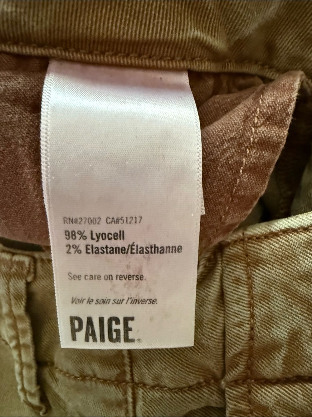 PAIGE Carly Wide Leg Drawstring Pants Size 26 Vintage Mocha Bisque - Picture 8 of 9